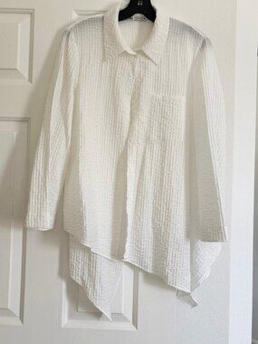Zara White Asymmetrical Blouse